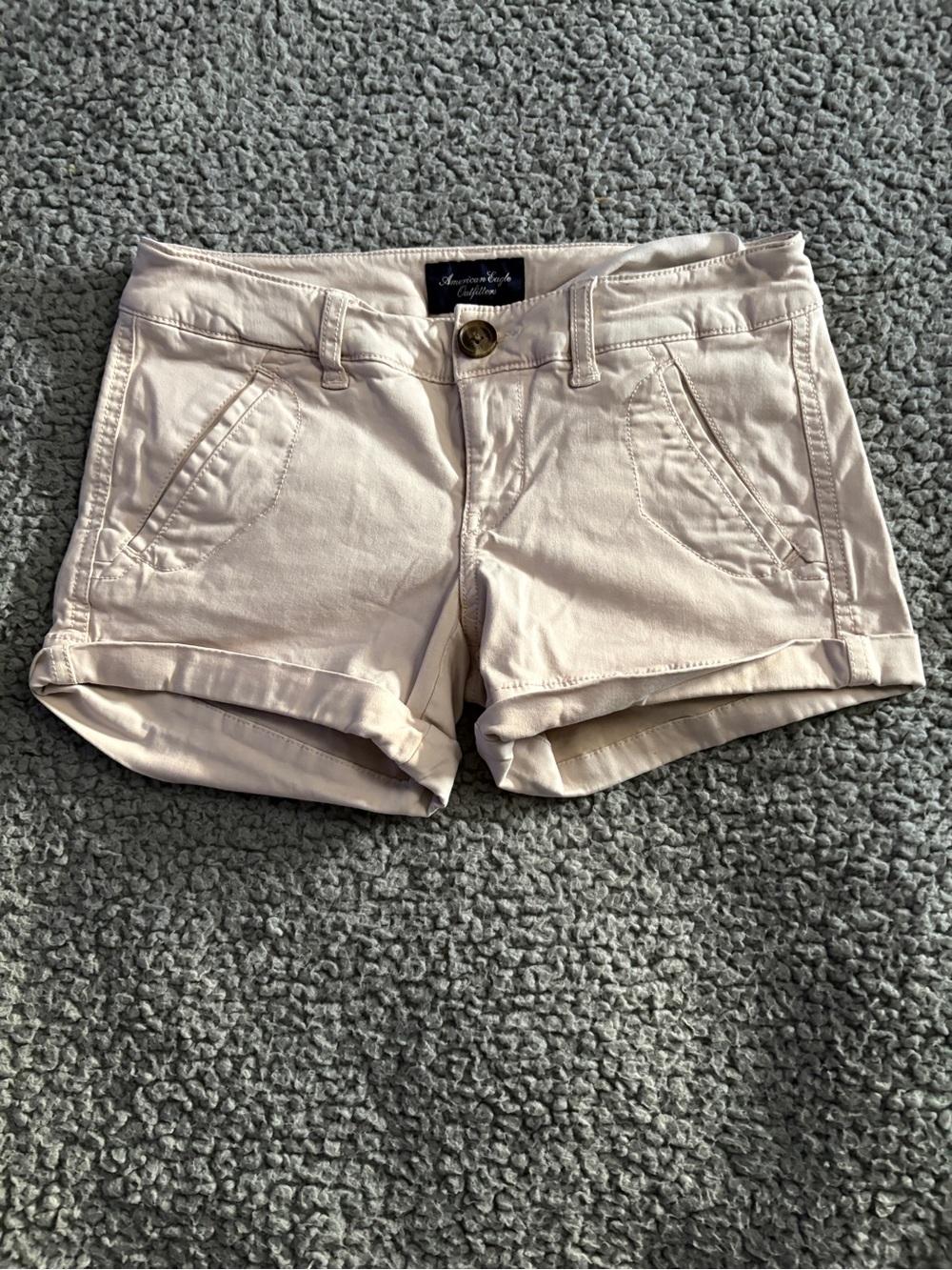 Vintage American Eagle low waisted tan mini shorts